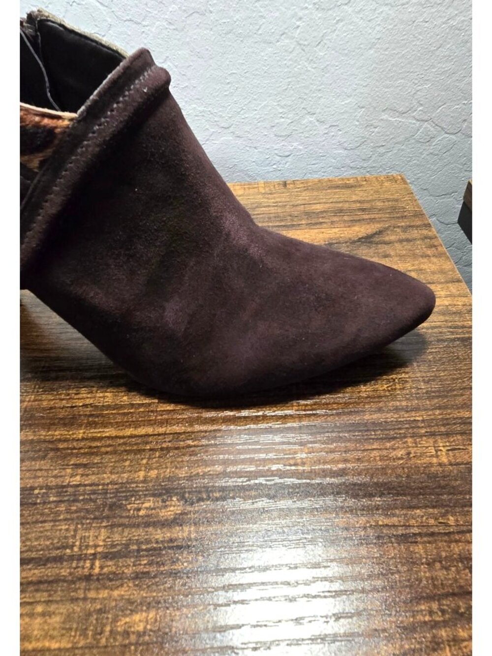 Antonio Melani Winona Brown Suede Leopard Print Heeled Booties Womens Size 8M - Picture 10 of 15